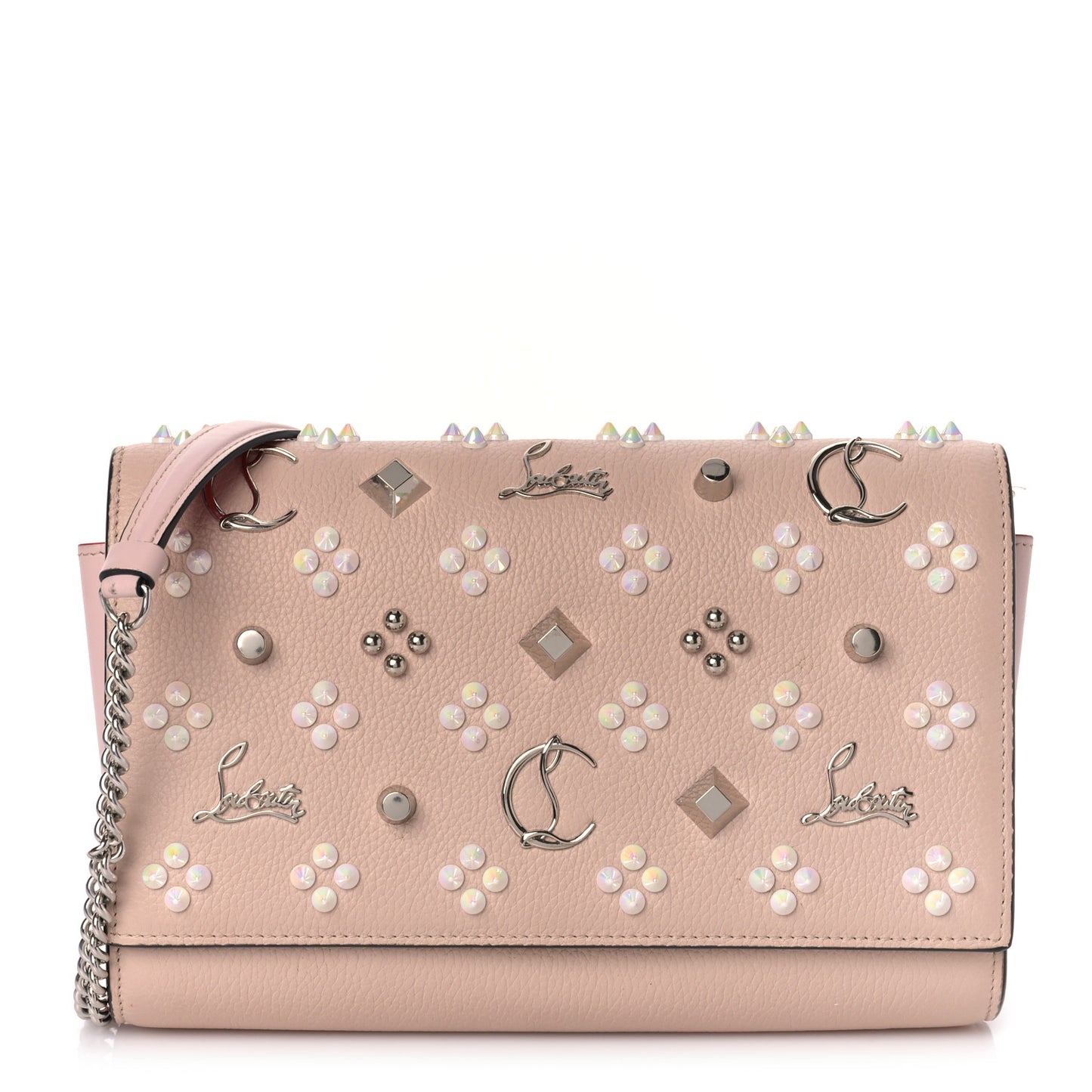 Calfskin Spikes Loubinthesky Paloma Clutch Ballerina