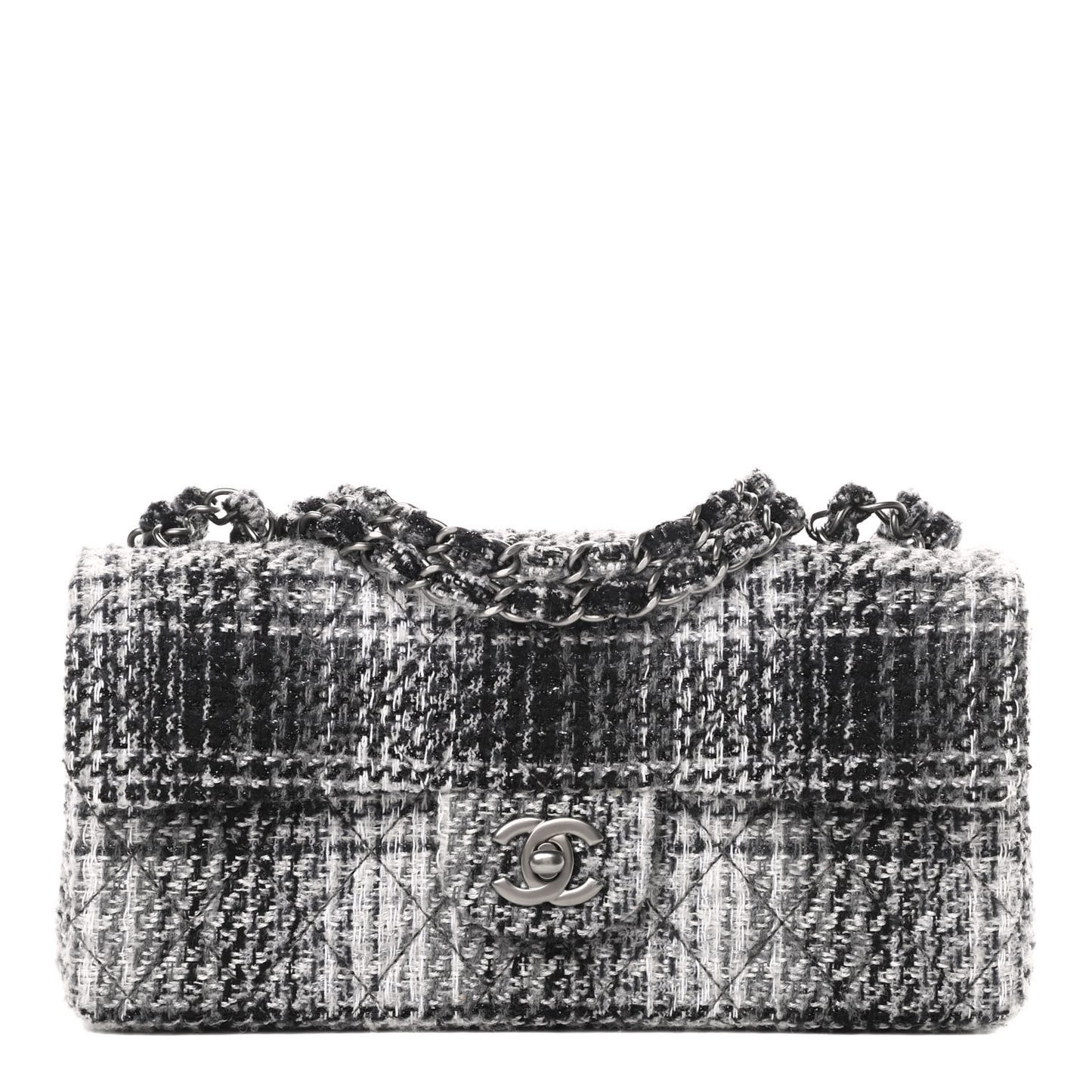 Tweed East West Flap Black White