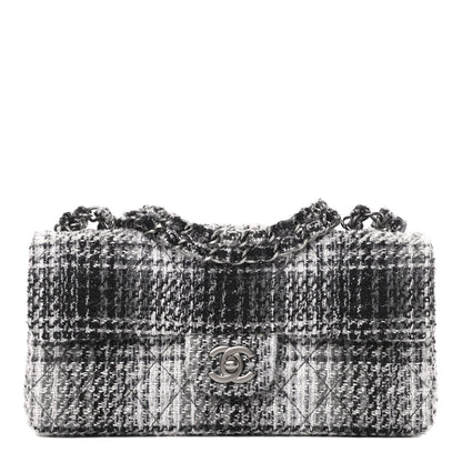 Chanel Tweed East West Flap Black White 1 of 11