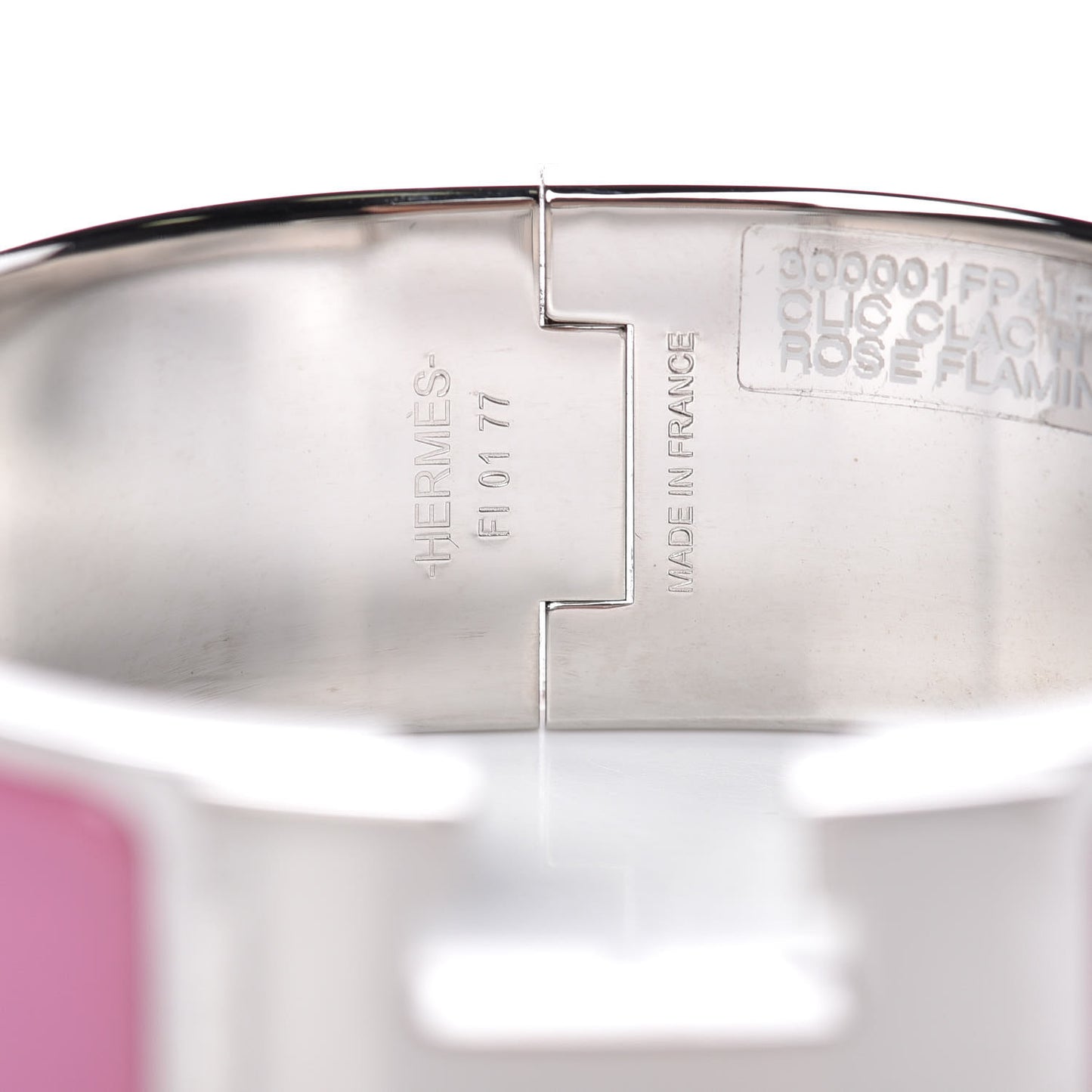 Enamel Wide Clic Clac H Bracelet PM Rose Flamingo