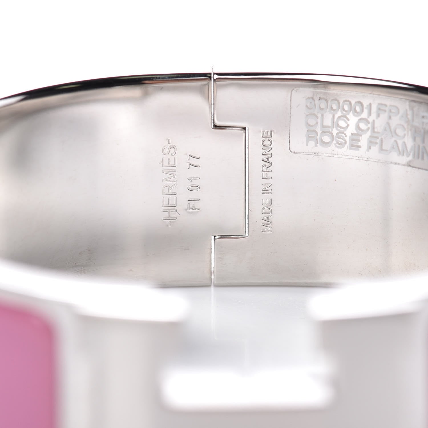 Hermes Enamel Wide Clic Clac H Bracelet PM Rose Flamingo 6 of 7