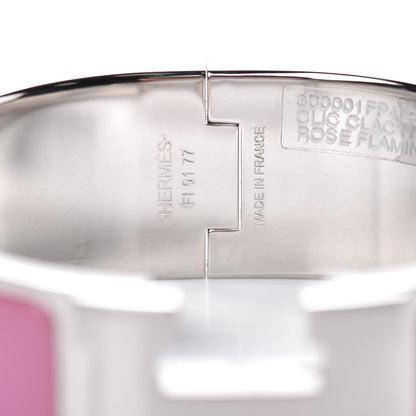 Hermes Enamel Wide Clic Clac H Bracelet PM Rose Flamingo 6 of 7