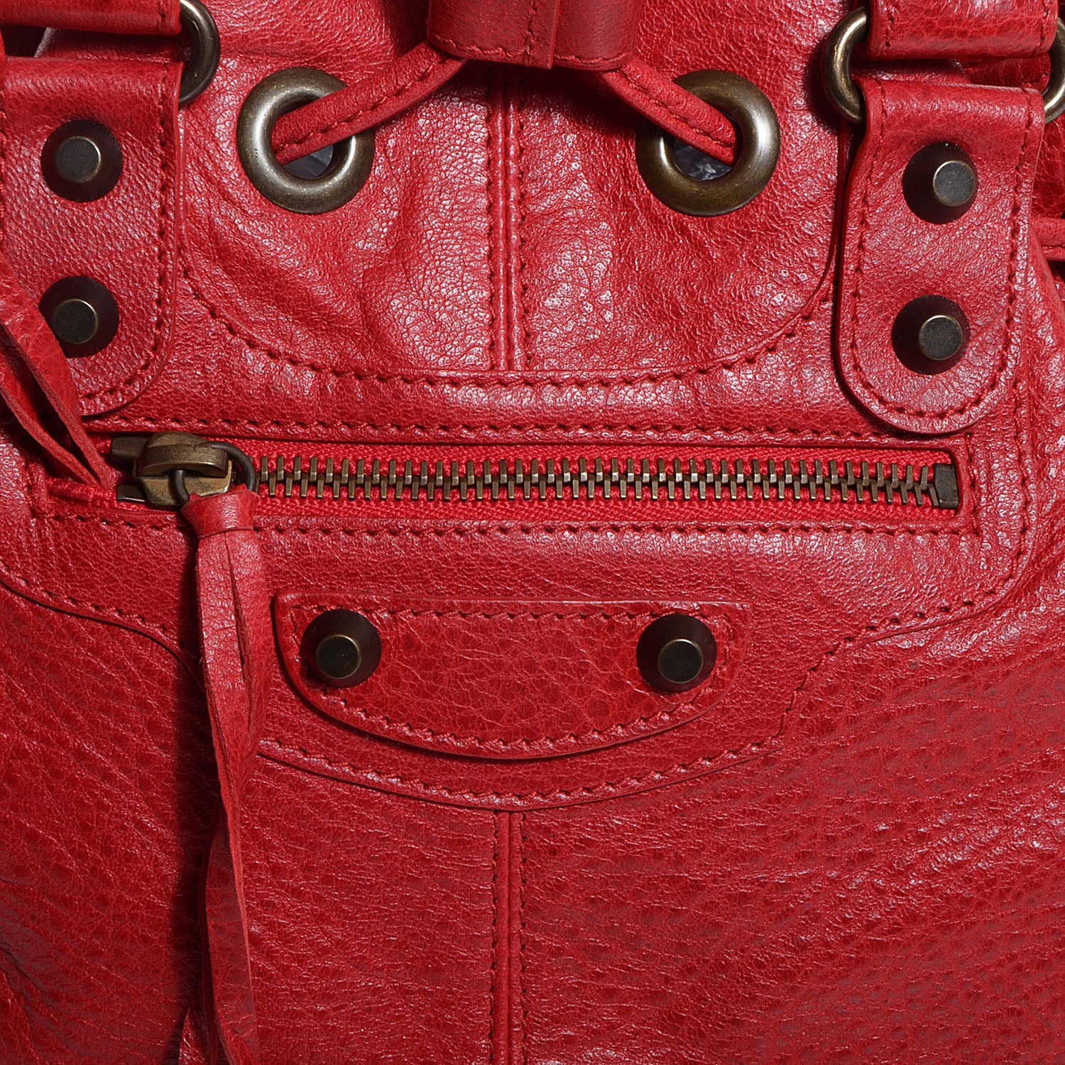 Balenciaga Agneau Classic Hardware Mini Pompon Coquelicot 10 of 11