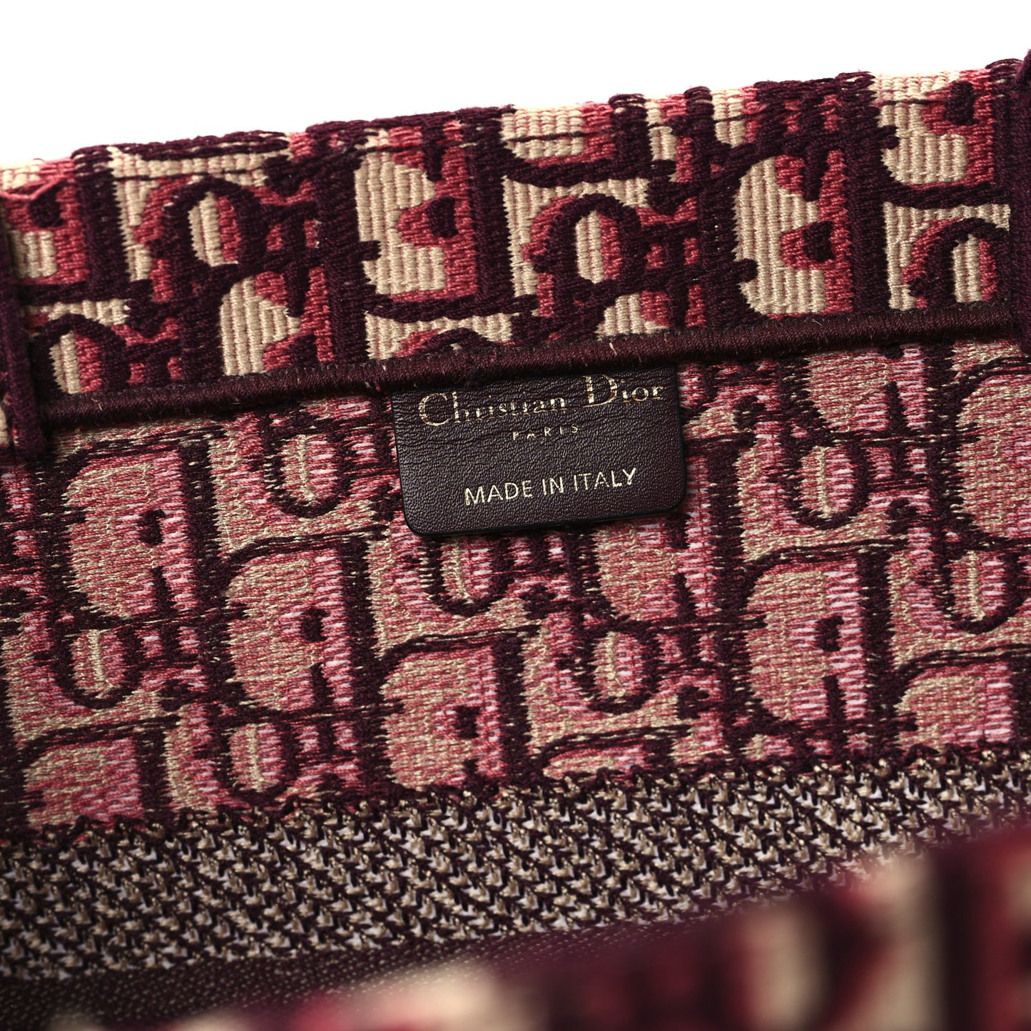 Oblique Medium Book Tote Burgundy Multicolor