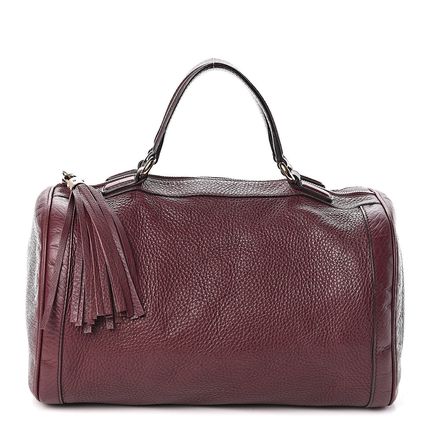 Gucci Pebbled Calfskin Medium Soho Boston Burgundy 1 of 14