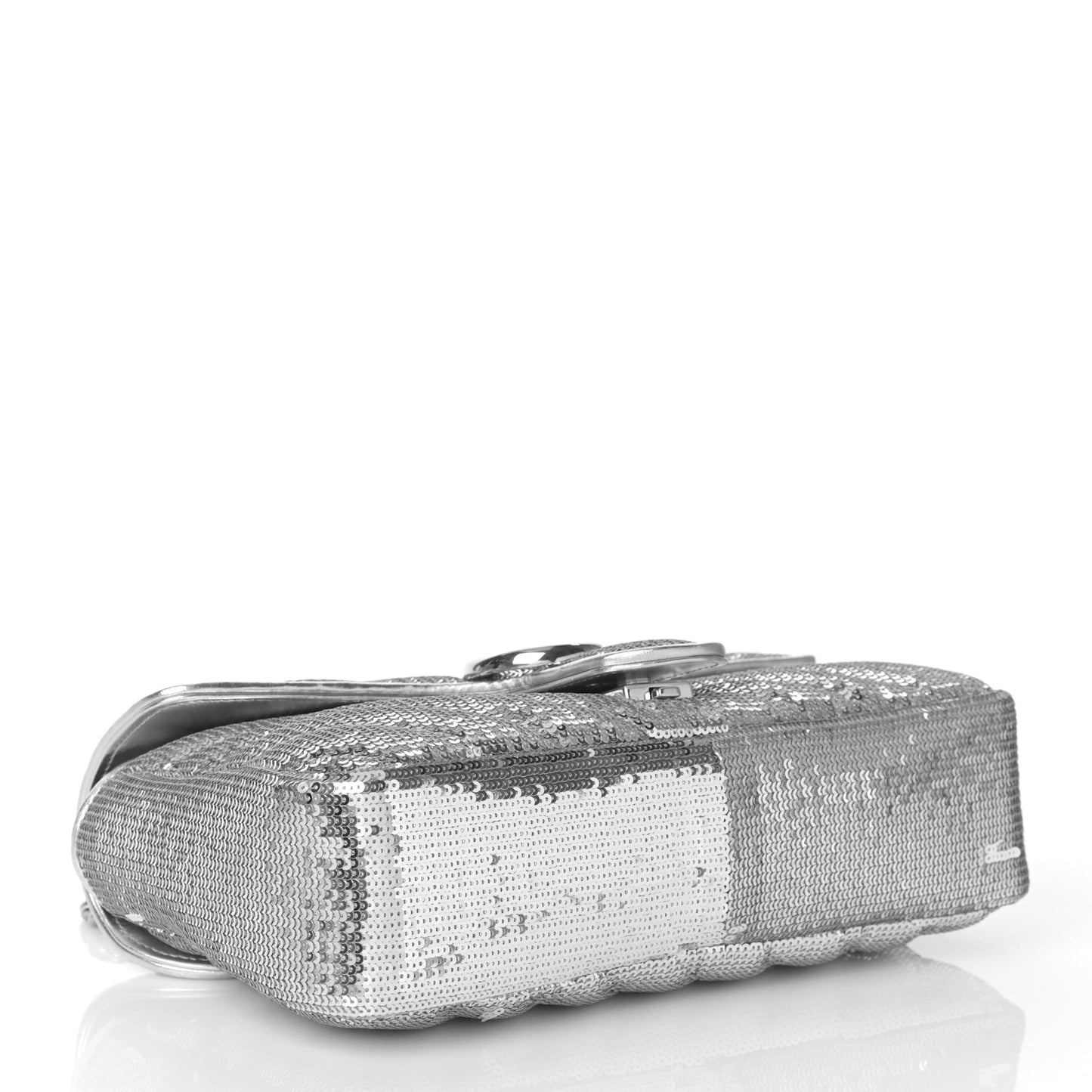 Sequin Matelasse Small GG Marmont Shoulder Bag Silver