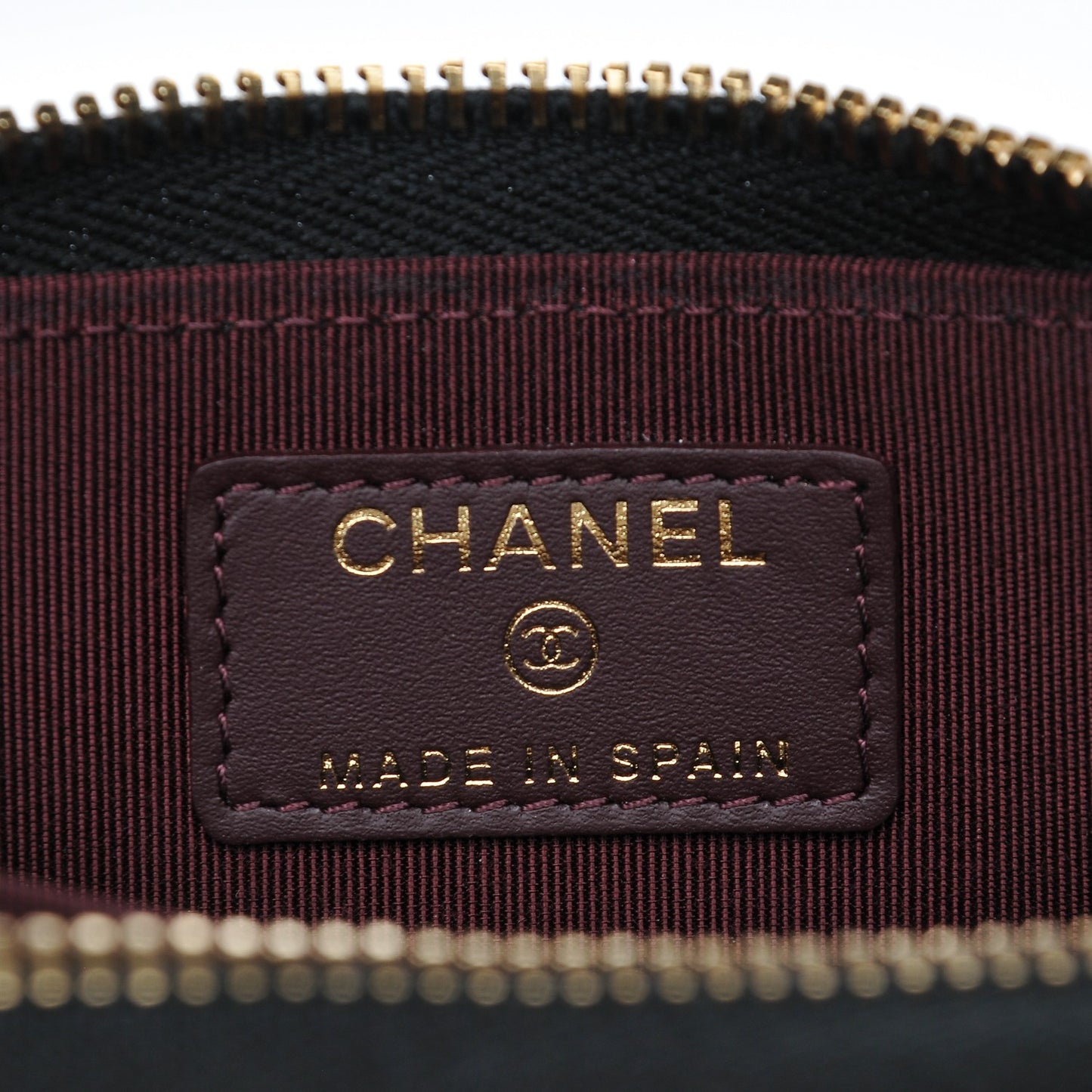 Caviar Quilted Zip Coin Purse Black