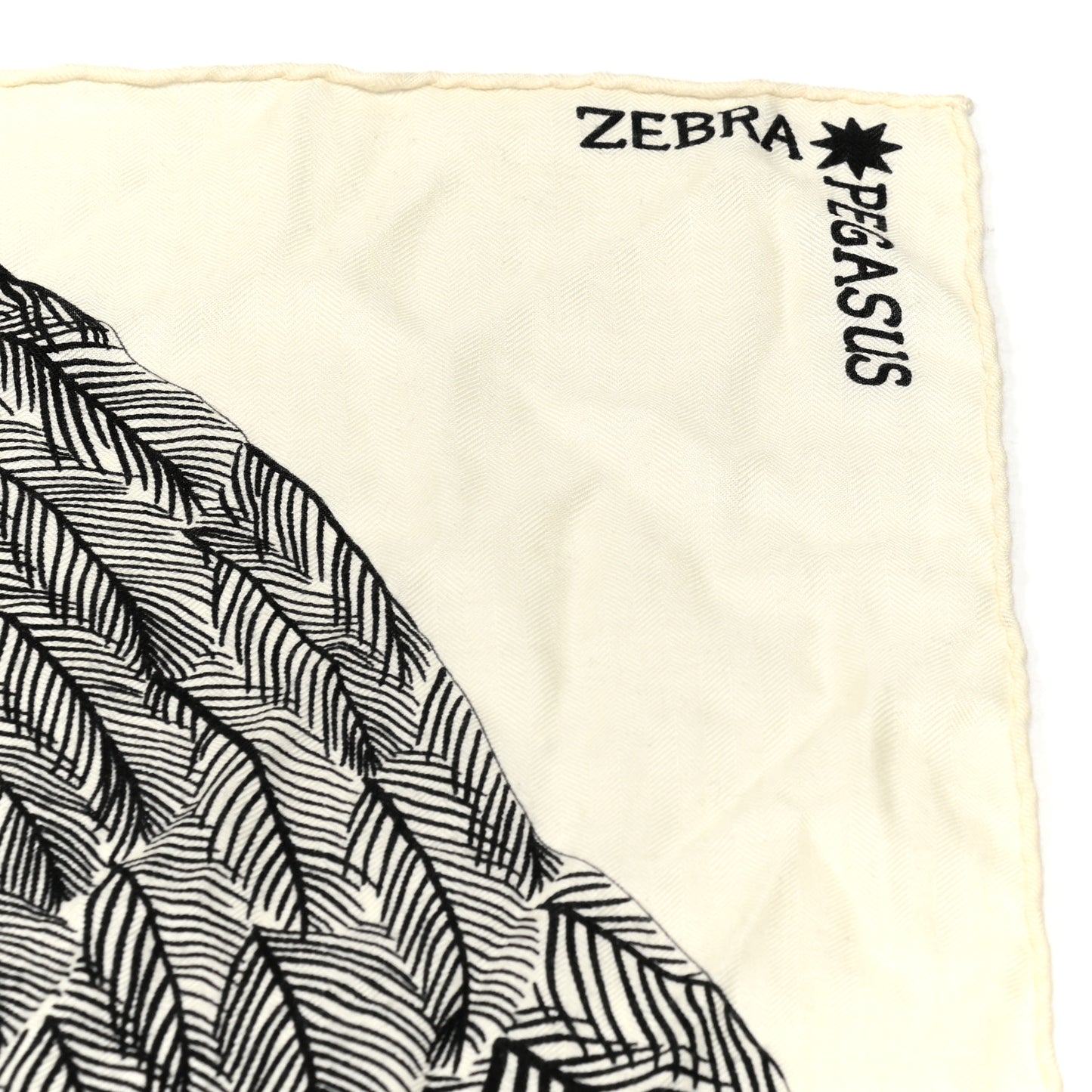 Cashmere Silk Zebra Pegasus Shawl 140 White Black Naturel