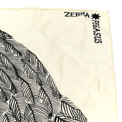 Hermes Cashmere Silk Zebra Pegasus Shawl 140 White Black Naturel 3 of 6