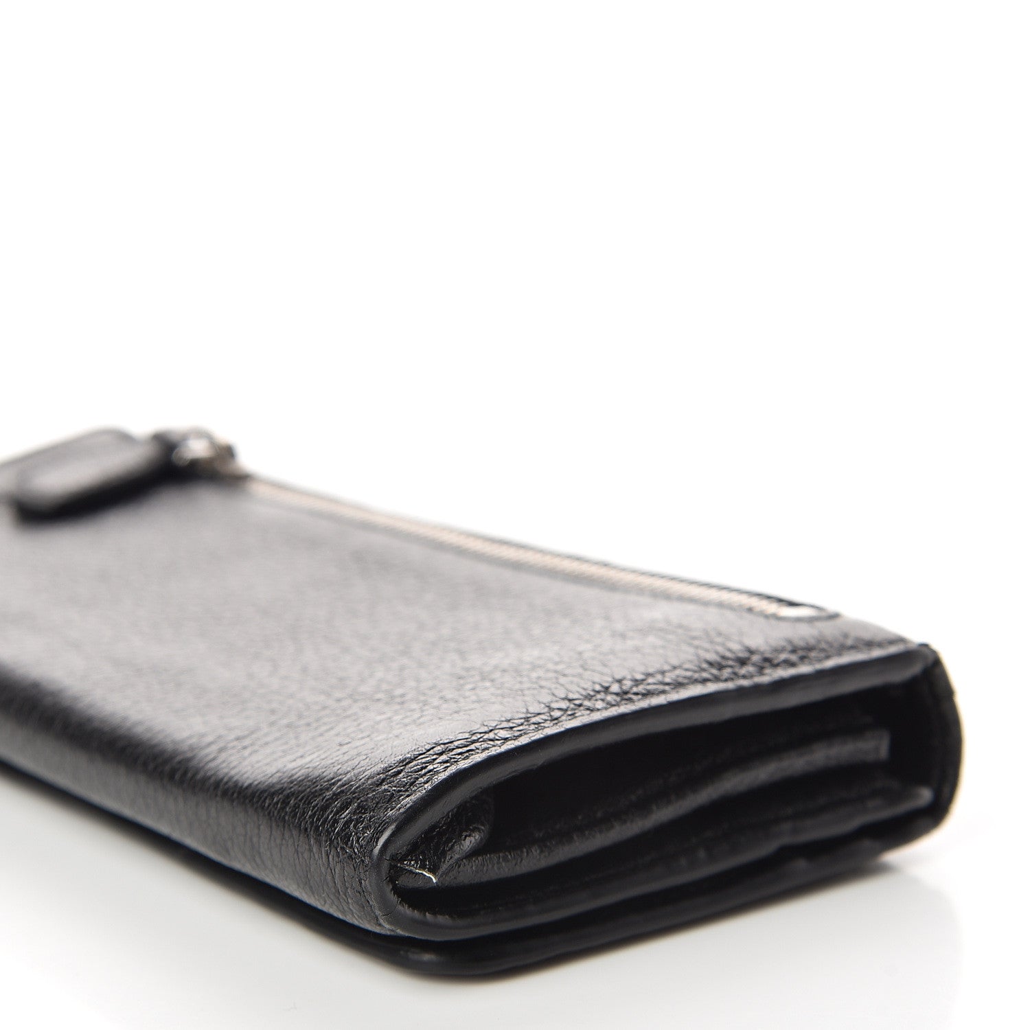 Prada Vitello Daino Continental Flap Wallet Black 6 of 11
