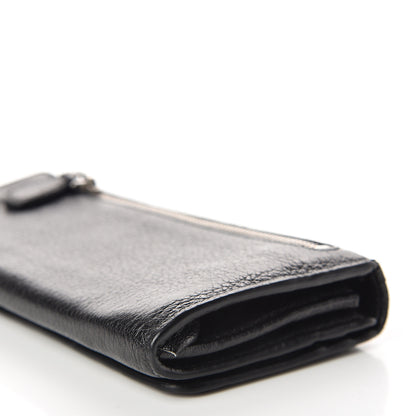 Prada Vitello Daino Continental Flap Wallet Black 6 of 11