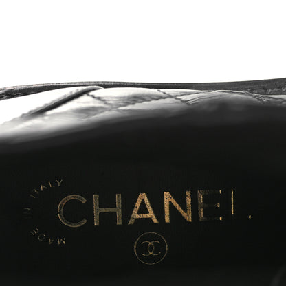 Chanel Shiny Goatskin Calfskin Quilted Lace Up Combat Boots 37 Black 8 of 9
