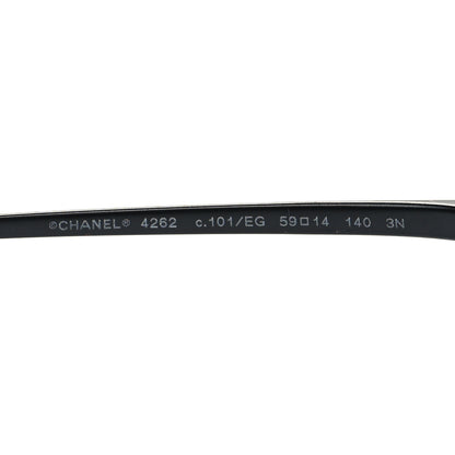 Chanel Metal Butterfly Removable Pearl Chain Sunglasses 4262 Black 5 of 8