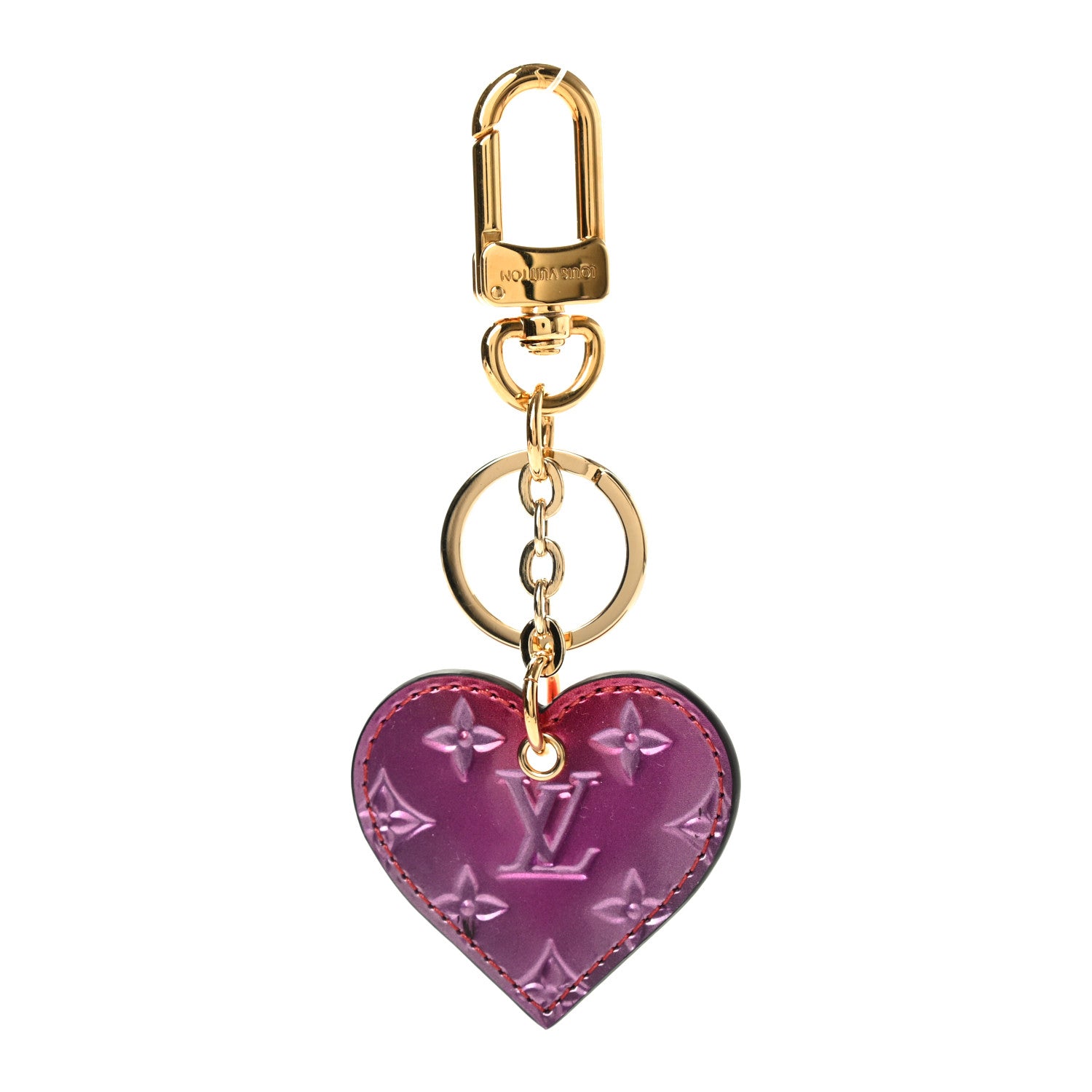 Louis Vuitton Vernis Degrade Love Lock Heart Key Holder Bag Charm Pink Red 1 of 3