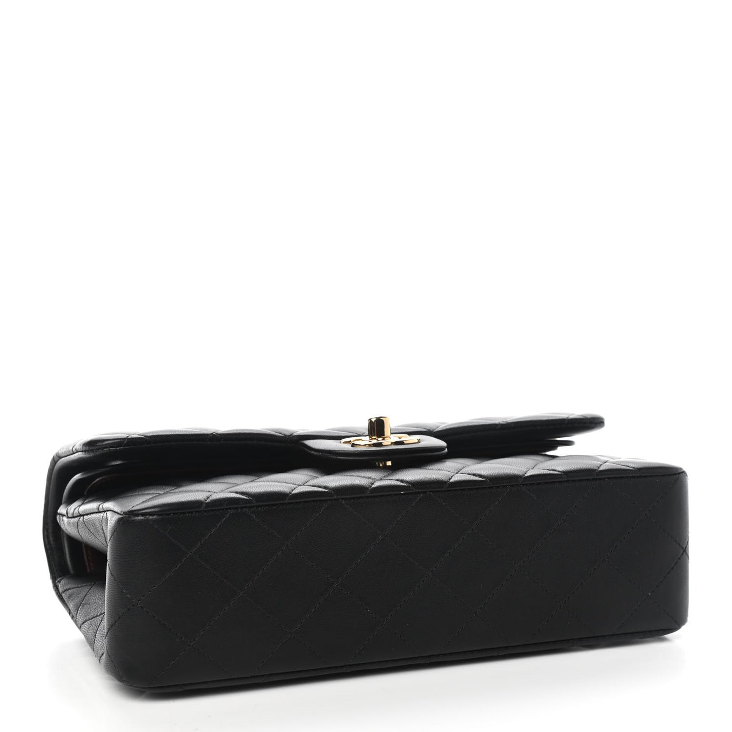 Lambskin Quilted Small Double Flap Black