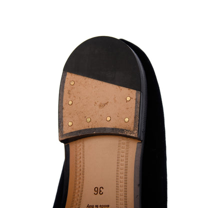 Gucci Velvet Horsebit Womens Jordaan Loafers 36 Black 13 of 15