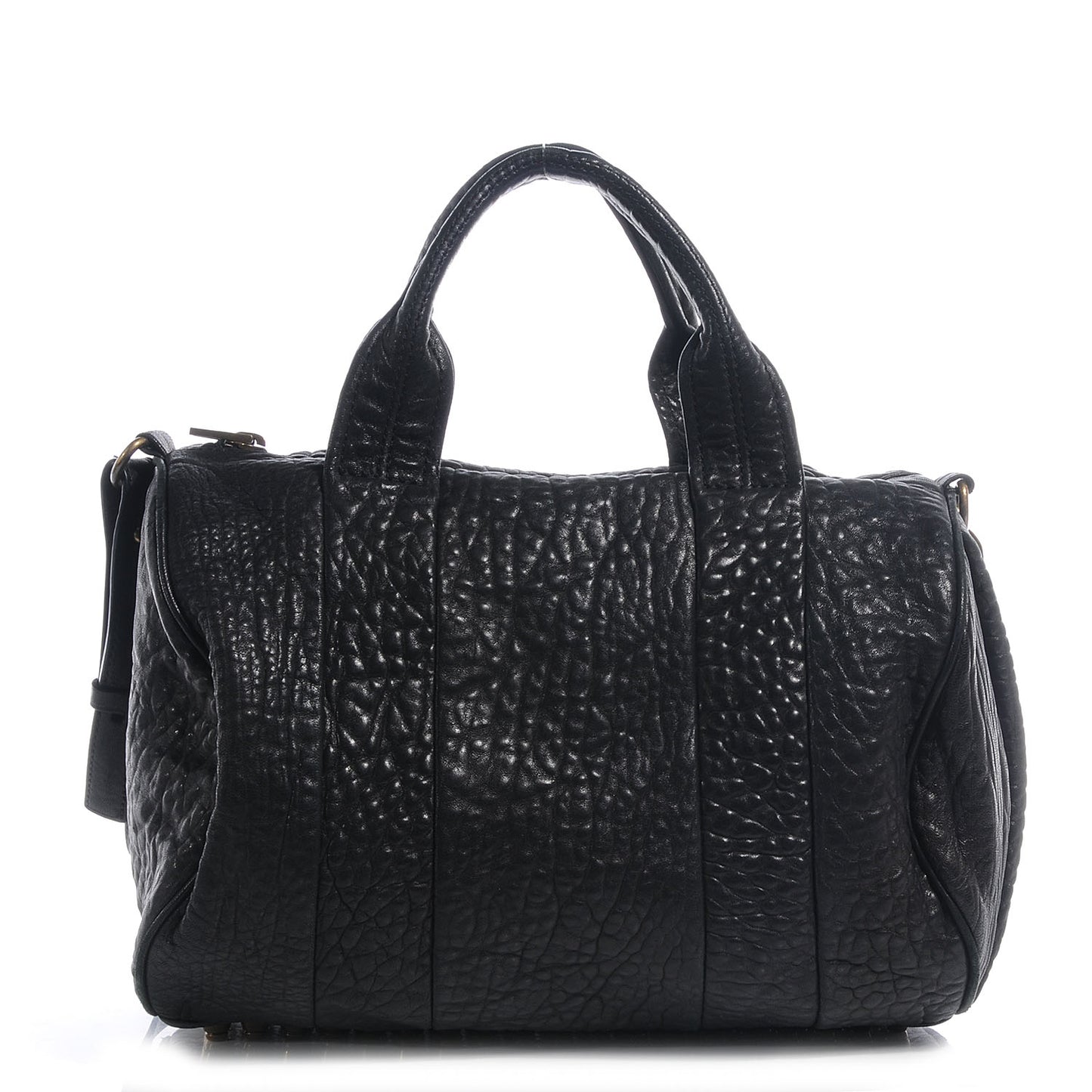 Leather Rocco Duffel Black With Antique Brass Hardware