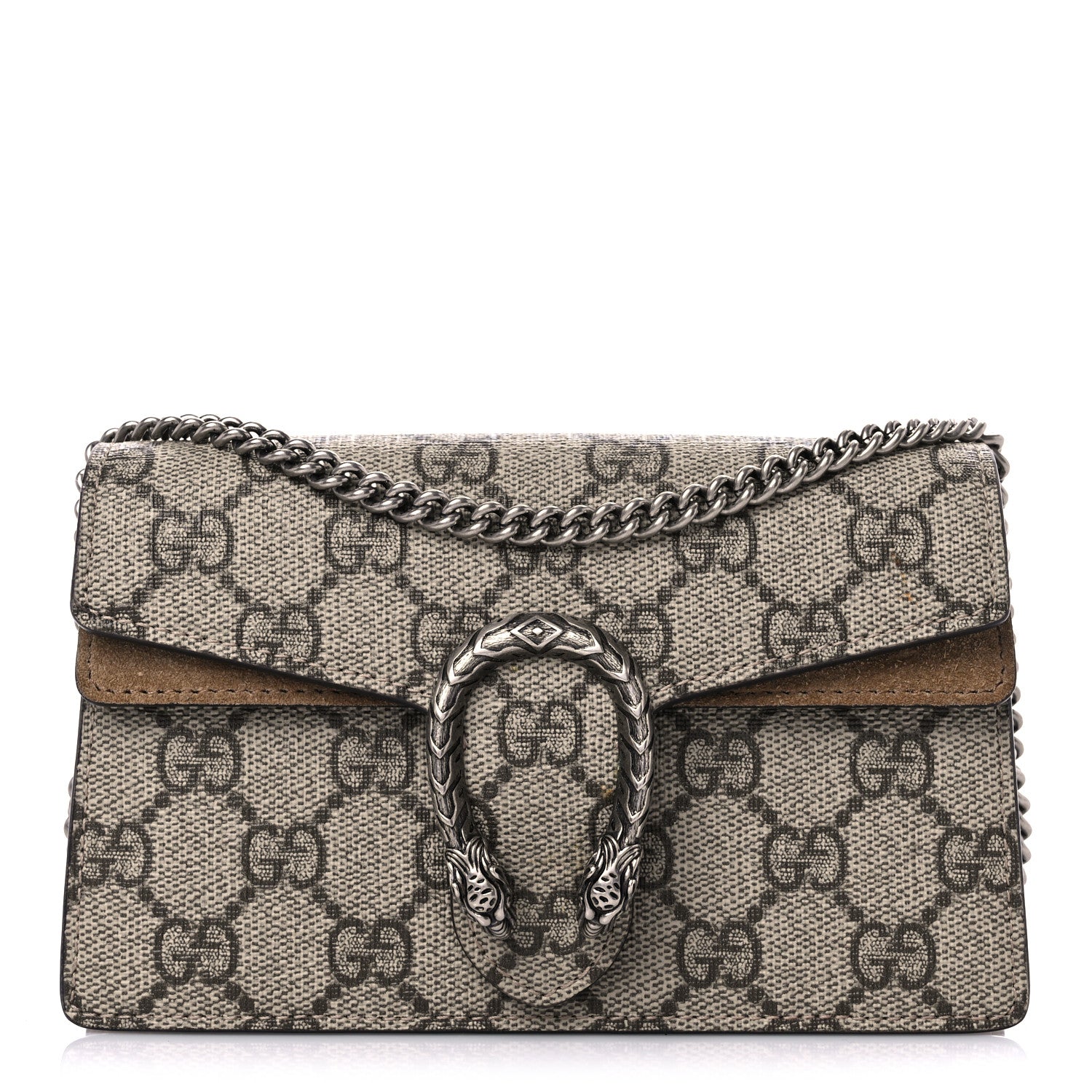 Gucci GG Supreme Monogram Super Mini Dionysus Shoulder Bag Taupe 1 of 11