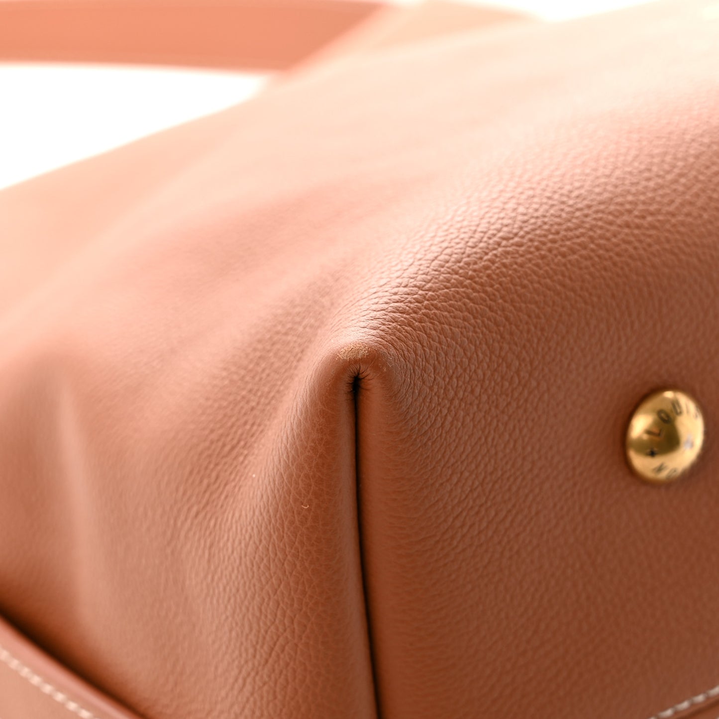 Grained Calfskin Low Key Hobo MM Cognac