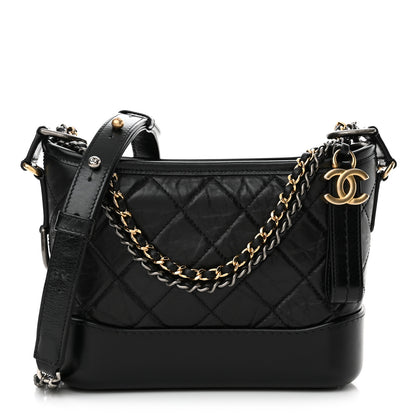Chanel Aged Calfskin Quilted Small Gabrielle Hobo Black 1 of 10