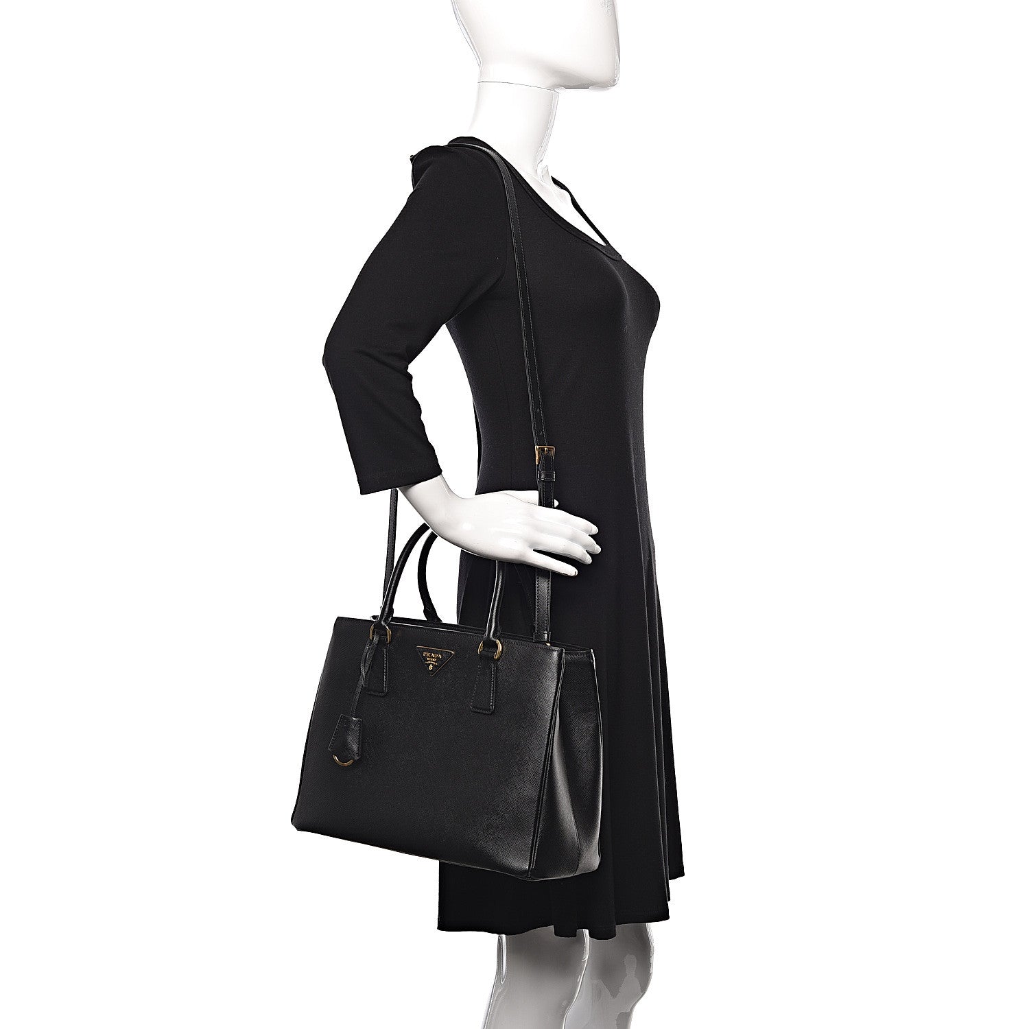 Prada Saffiano Lux Small Tote Nero Black 2 of 10