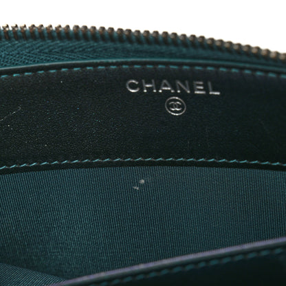 Chanel Iridescent Caviar Quilted Medium Filigree Zip Around Wallet Dark Turquoise 7 of 10