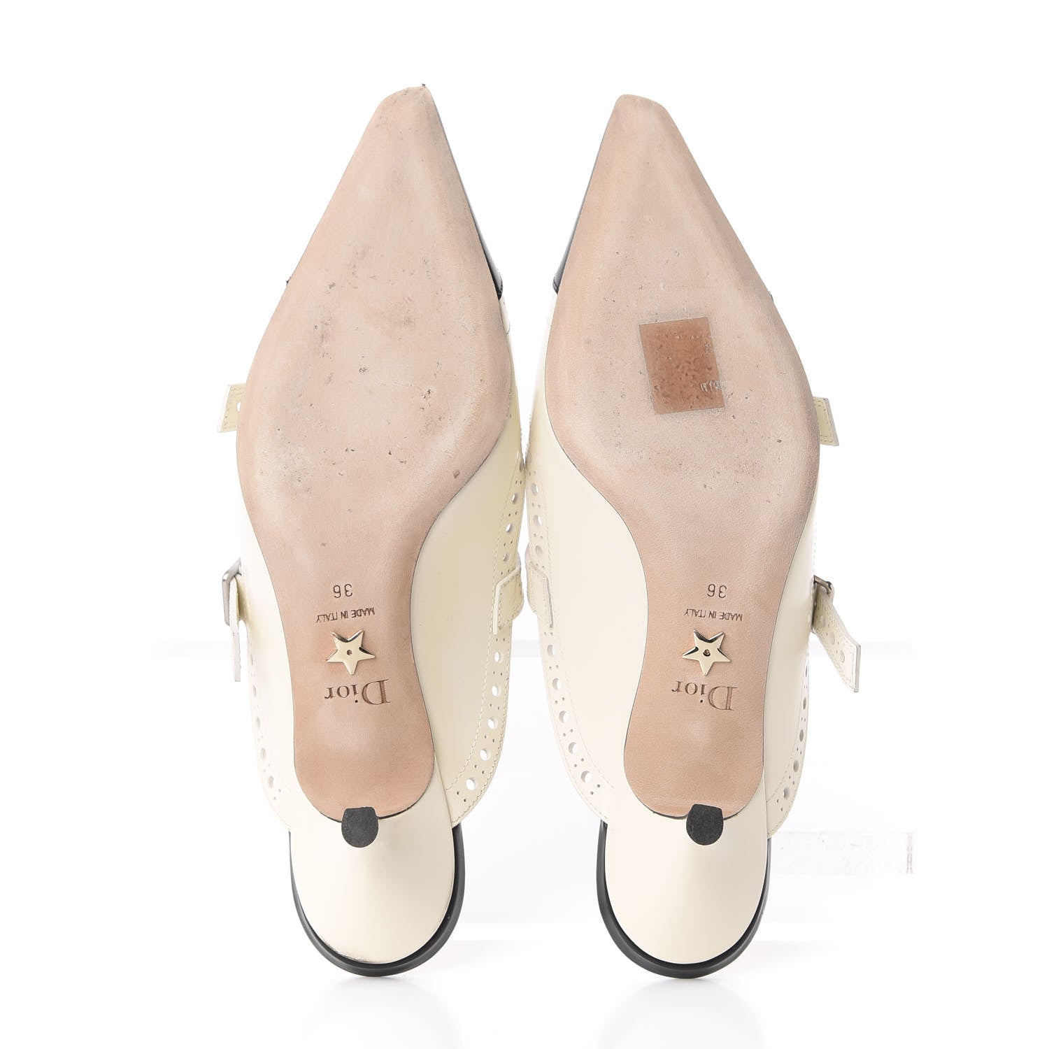 Christian Dior Brushed Calfskin Spectadior 45mm Mules 36 Black Off White 5 of 9