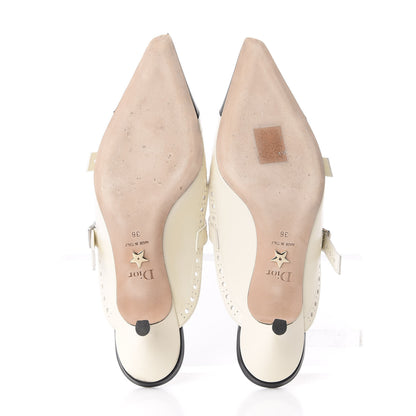 Christian Dior Brushed Calfskin Spectadior 45mm Mules 36 Black Off White 5 of 9