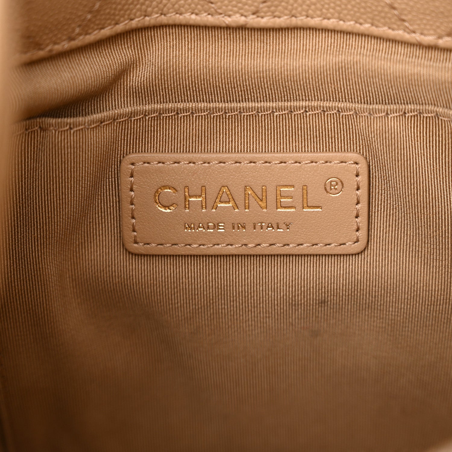 Chanel Caviar Quilted Rolled Up Bucket Drawstring Bag Beige 6 of 12