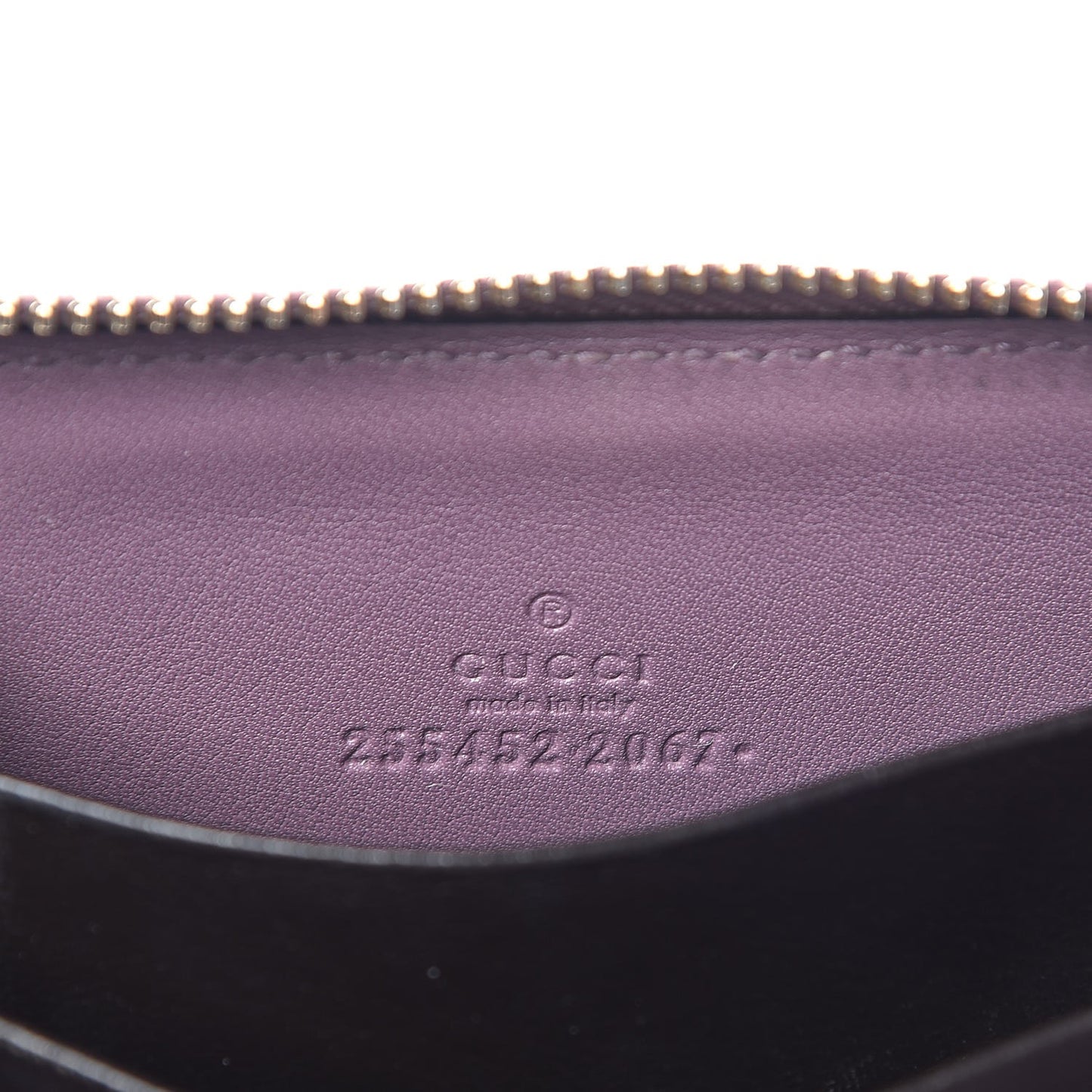 Patent Microguccissima Zip Around Card Case Mauve