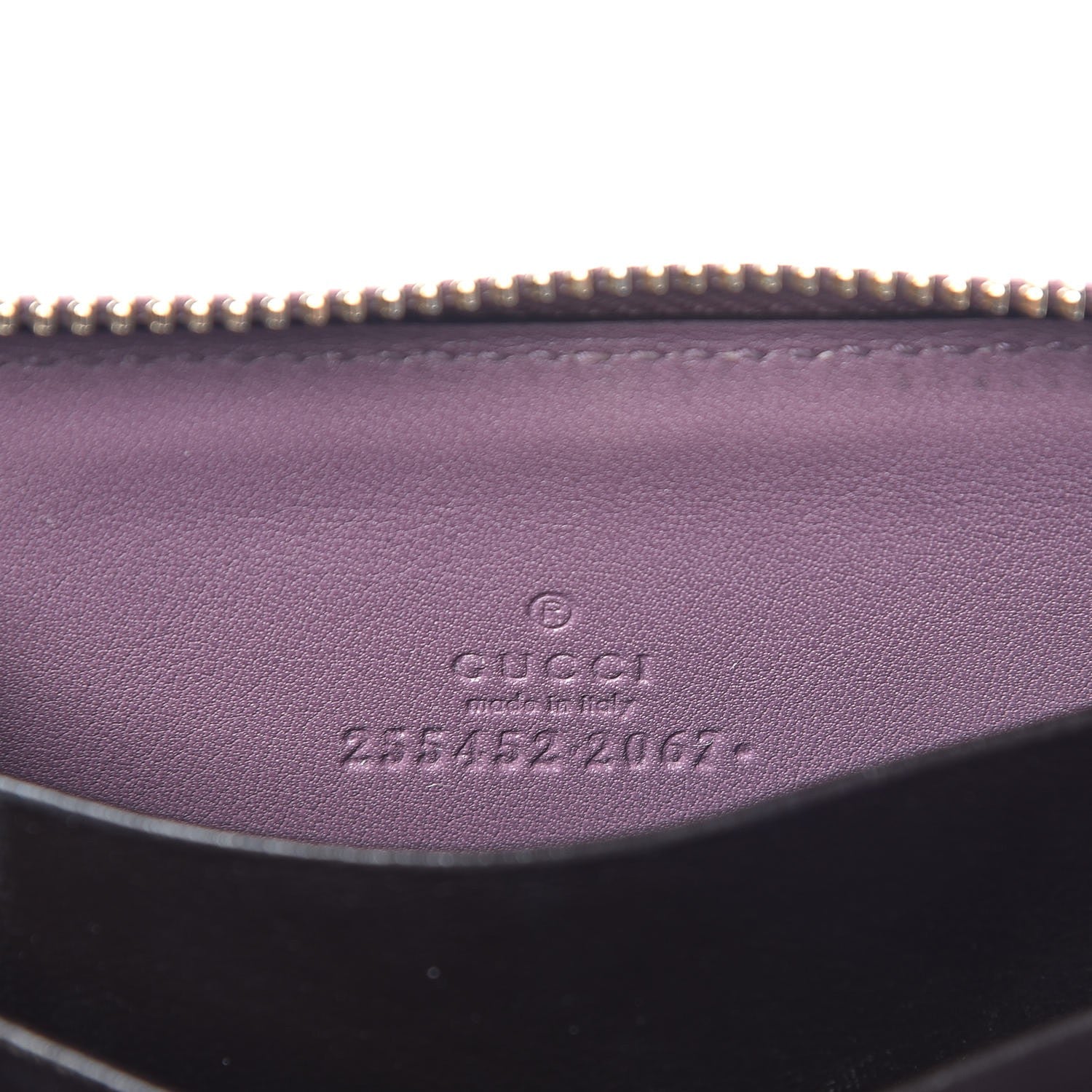 Gucci Patent Microguccissima Zip Around Card Case Mauve 5 of 10
