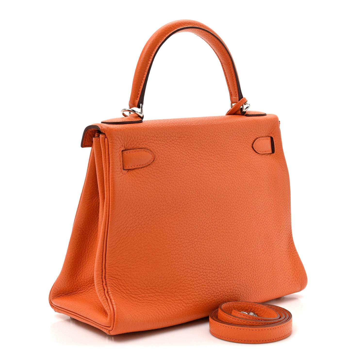 Hermes Taurillon Clemence Kelly Retourne 28 Orange 2 of 10