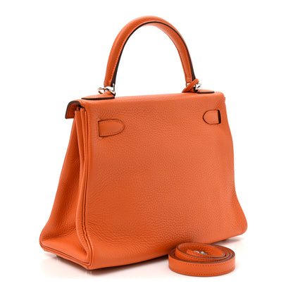 Hermes Taurillon Clemence Kelly Retourne 28 Orange 2 of 10