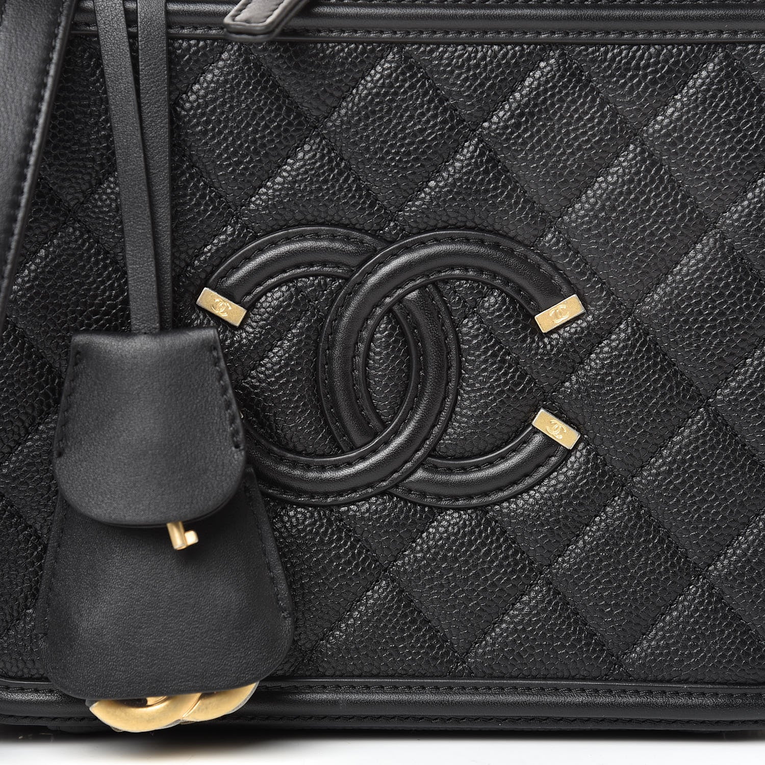Chanel Caviar Quilted Medium CC Filigree Vanity Case Black 8 of 11