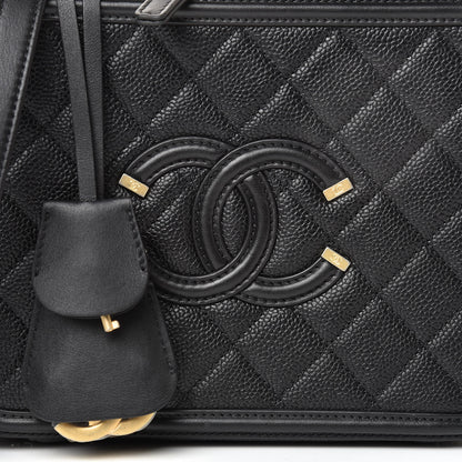 Chanel Caviar Quilted Medium CC Filigree Vanity Case Black 8 of 11