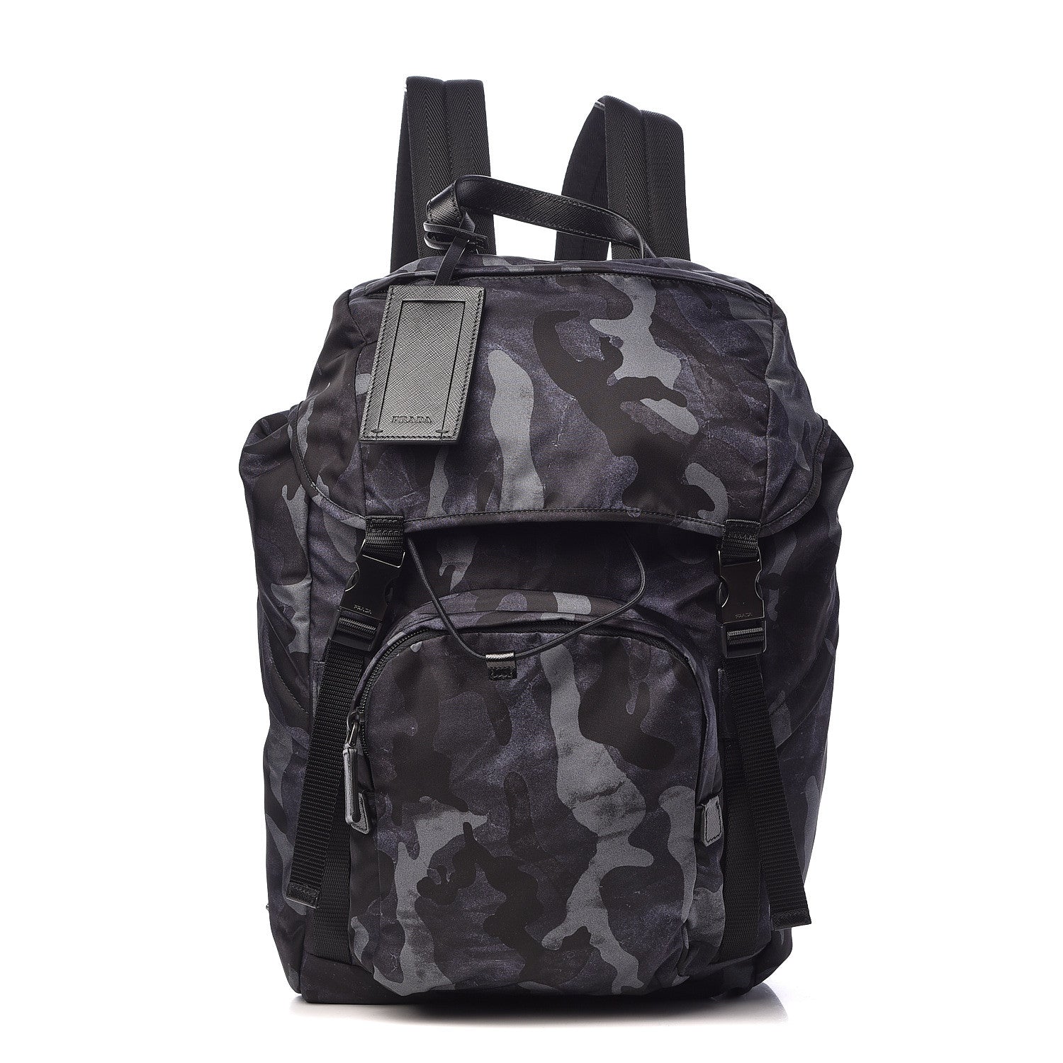 Prada Tessuto Nylon Camouflage Print Double Buckle Backpack Fumo 1 of 11