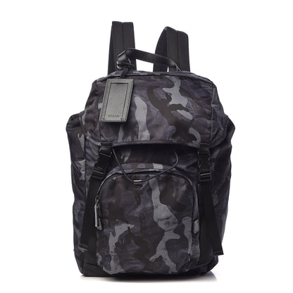Prada Tessuto Nylon Camouflage Print Double Buckle Backpack Fumo 1 of 11
