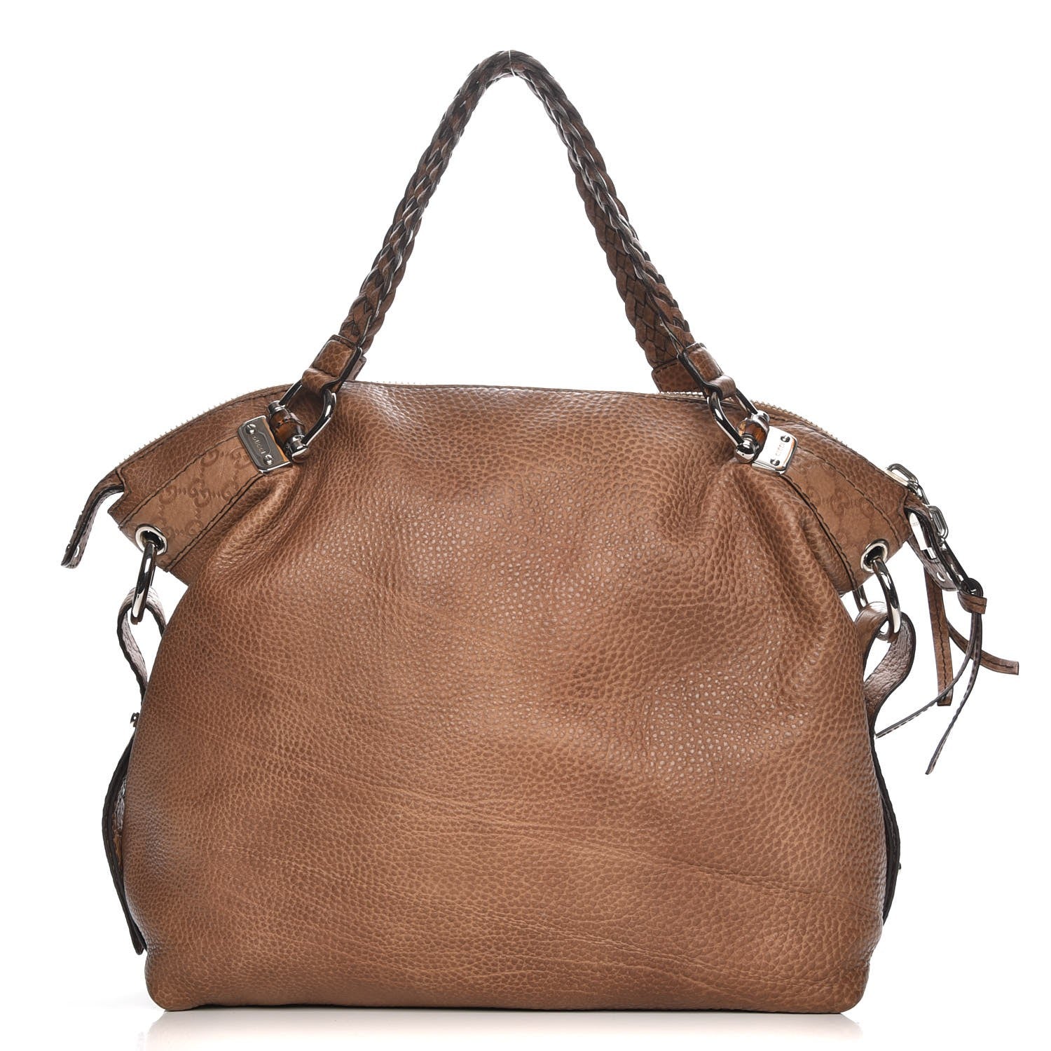 Gucci Calfskin Large Bamboo Bar Shoulder Bag Light Brown 1 of 7
