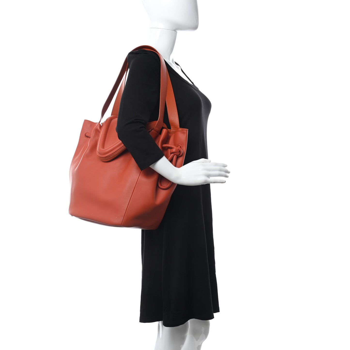 Calfskin Large Beak Tote Orange
