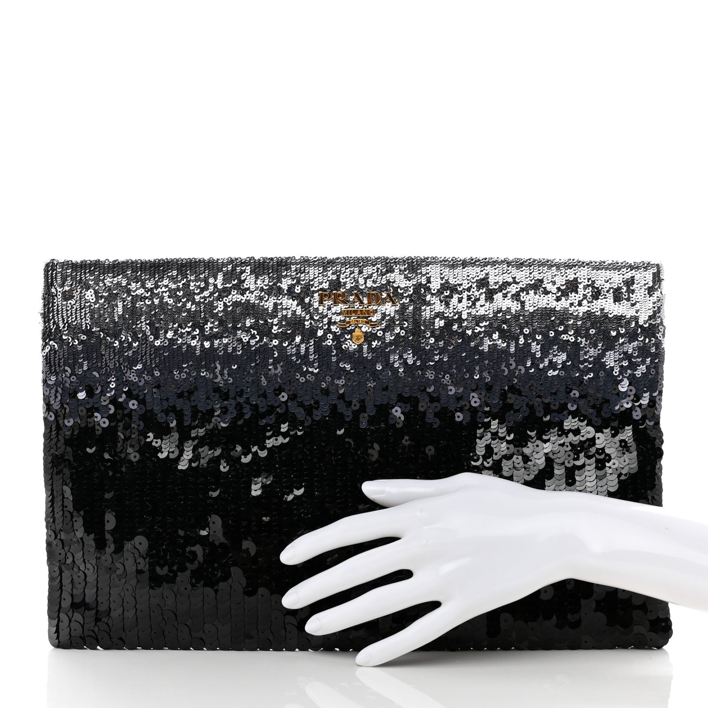 Sequin Ombre Clutch Acciaio