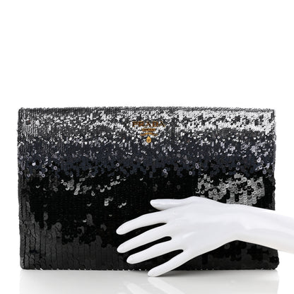 Prada Sequin Ombre Clutch Acciaio 2 of 6