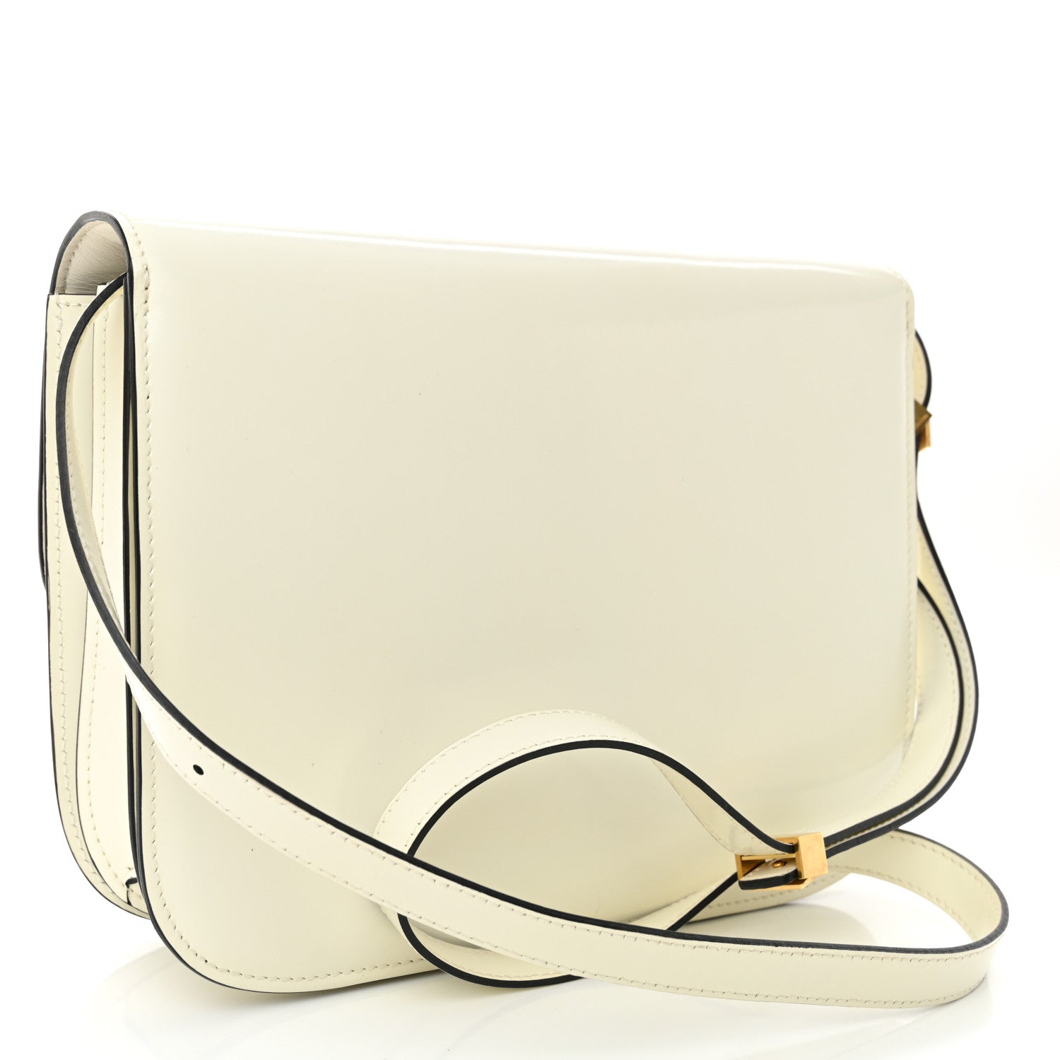 Celine Spazzolato Calfskin Medium Classic Box Flap Bag White 3 of 13