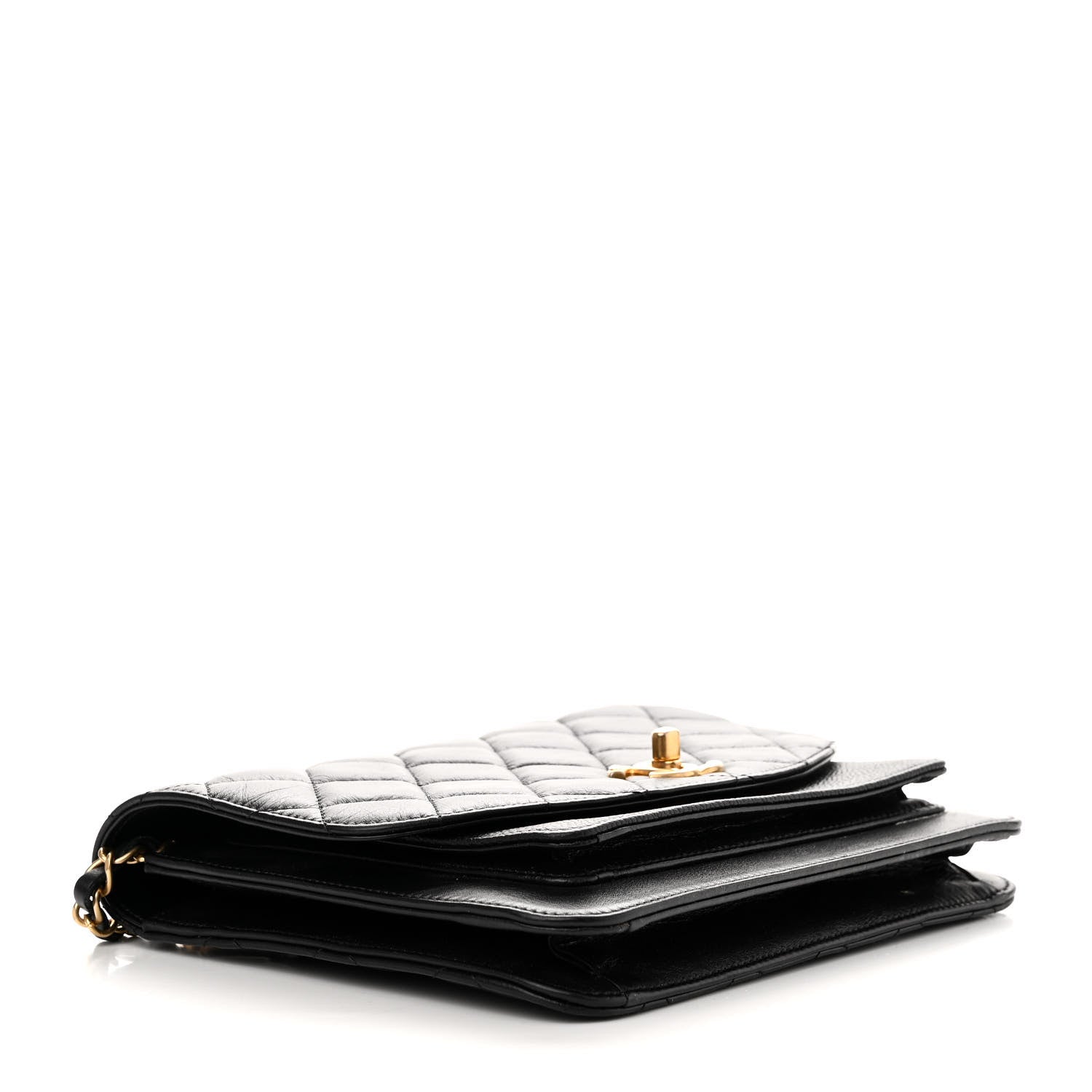 Chanel Calfskin Caviar Quilted Chain Handle Flap Black 4 of 14