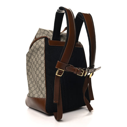 Gucci GG Supreme Monogram Azalea Calfskin Medium Retro Interlocking G Buckle Backpack Beige Ebony Brown Sugar 3 of 12