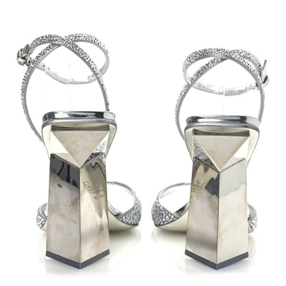 Valentino Garavani Crystal Embellished 90mm Sandals 38 Silver 6 of 16