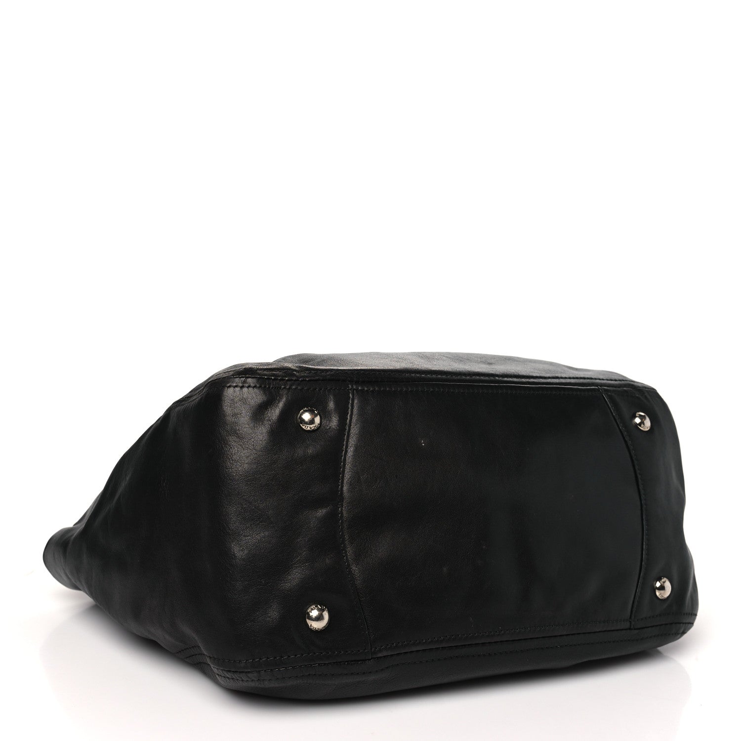 Prada Soft Calf Pleated Hobo Black 5 of 12