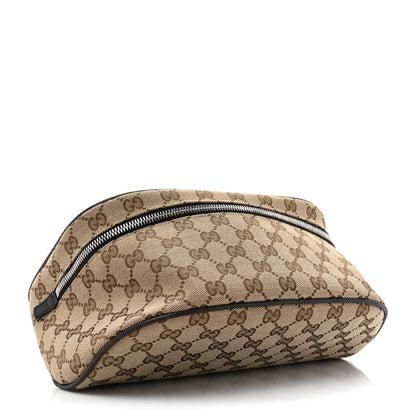 Gucci Monogram Dollar Calfskin Waist Pouch Beige Ebony Testa di Moro Marrone Scuro 4 of 10