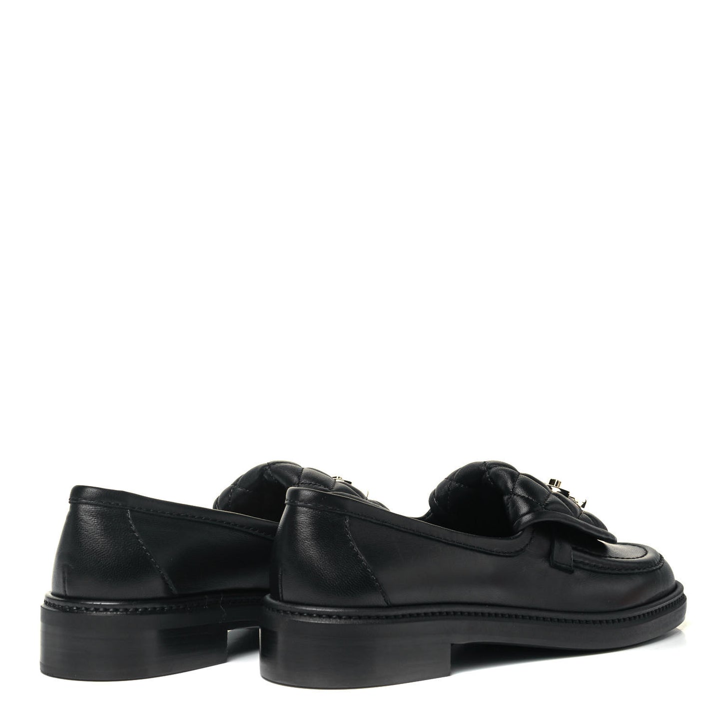 Lambskin Quilted CC Turnlock Loafers 37 Black