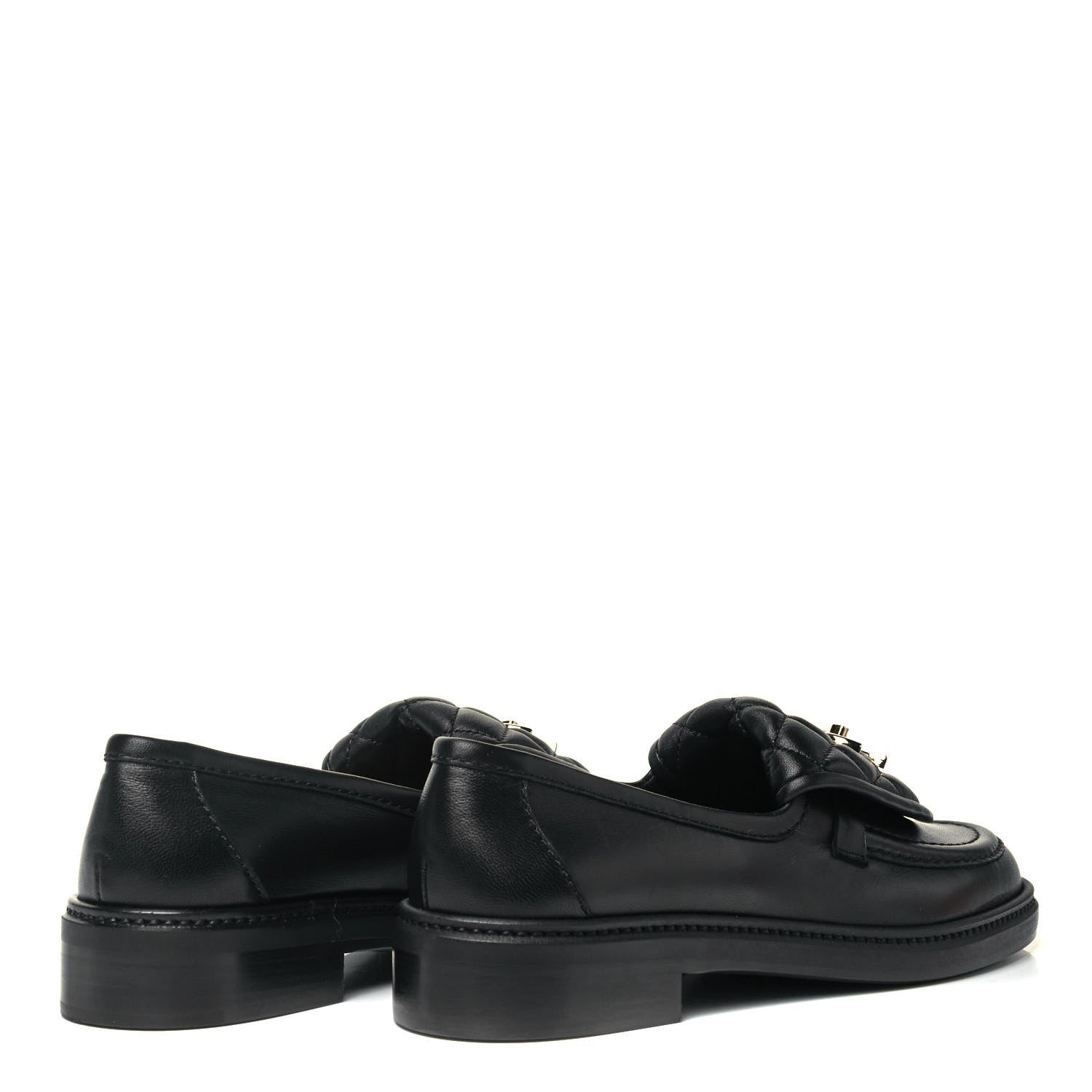 Chanel Lambskin Quilted CC Turnlock Loafers 37 Black 4 of 8