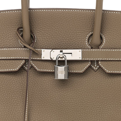 Hermes Taurillon Clemence Birkin 35 Etoupe 8 of 10